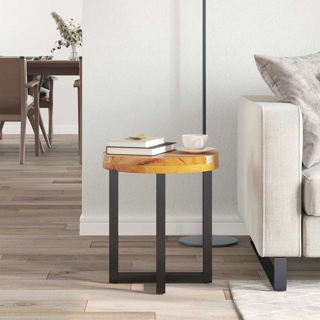 Stolić za kavu 40 x 45 cm masivna tikovina i poliesterska smola
