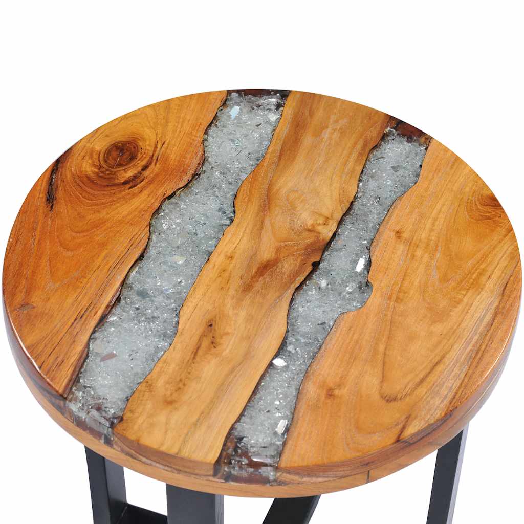 Stolić za kavu 40 x 45 cm masivna tikovina i poliesterska smola