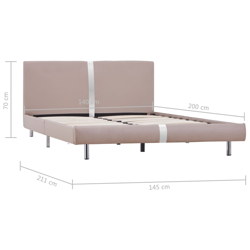Okvir za krevet od umjetne kože boja cappuccina 140 x 200 cm