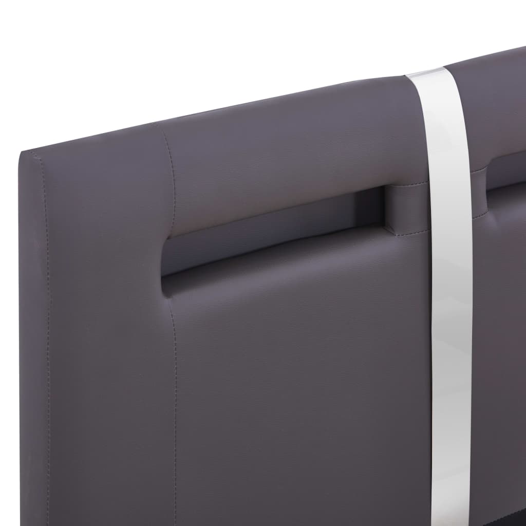 Okvir za krevet od umjetne kože s LED svjetlom sivi 90 x 200 cm