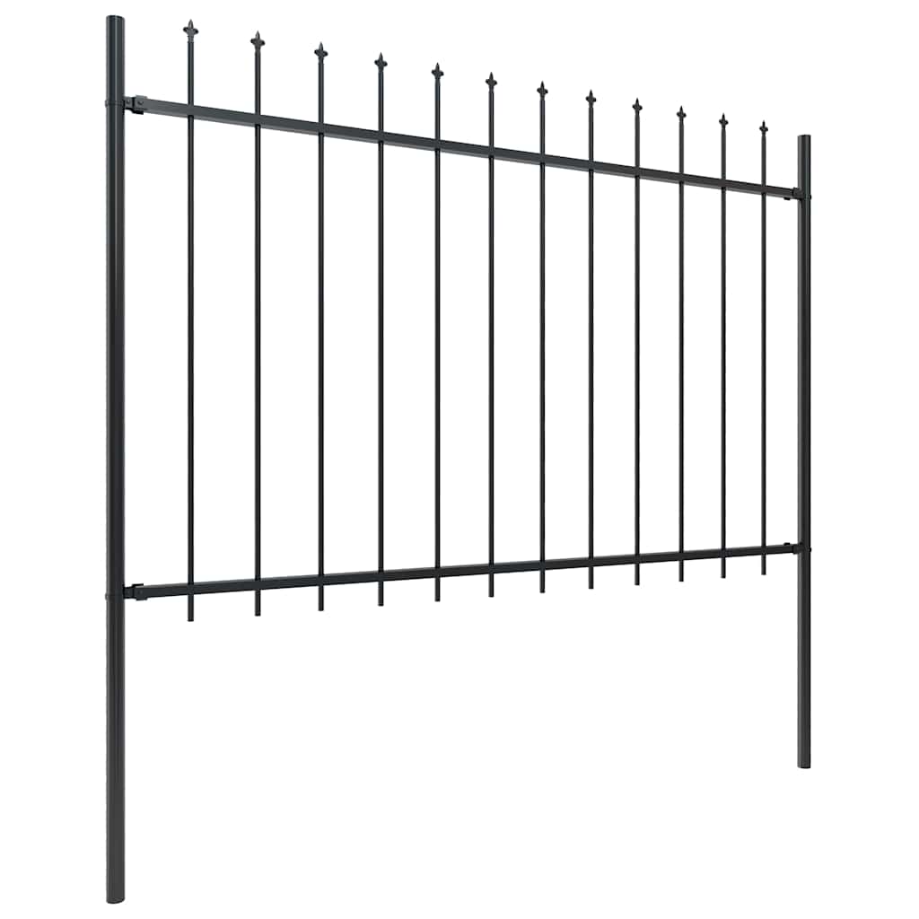 Vrtna ograda Woerden s vrhom koplja čelik 181x120 cm crna