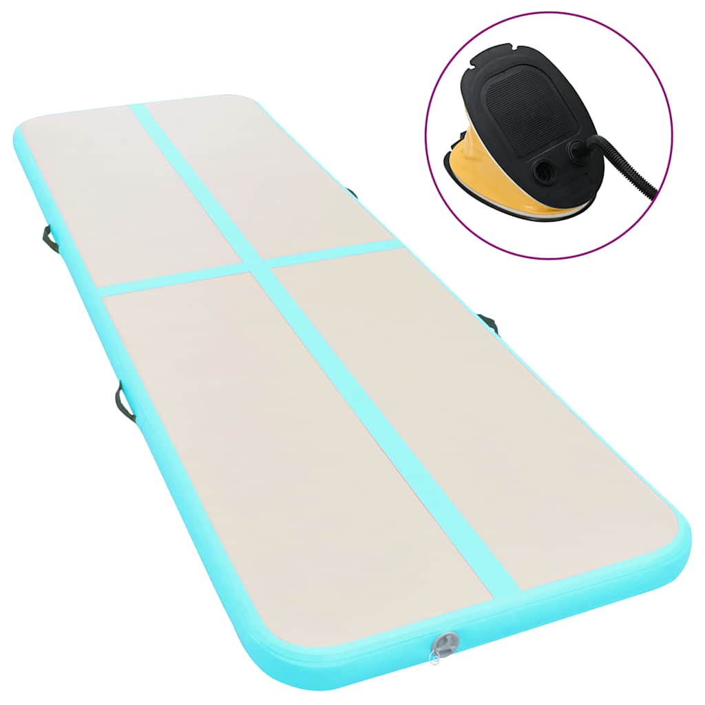 Strunjača na napuhavanje s crpkom 500 x 100 x 10 cm PVC zelena