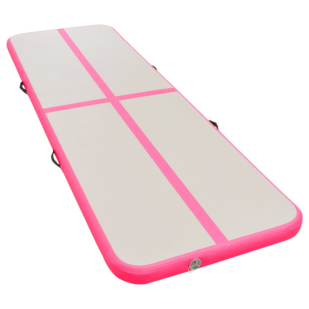 Strunjača na napuhavanje s crpkom 600 x 100 x 10 cm PVC roza