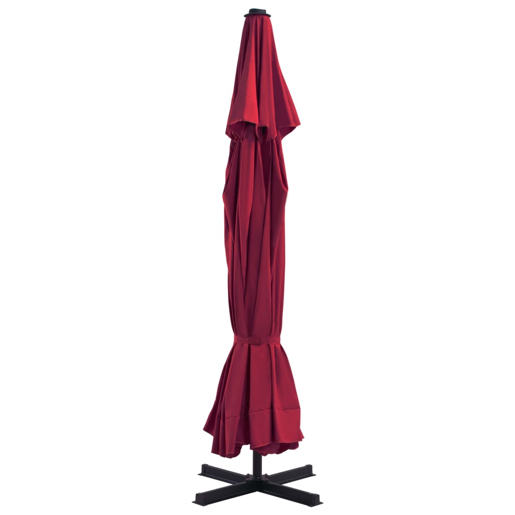 Vrtni suncobran s prijenosnom bazom crveni