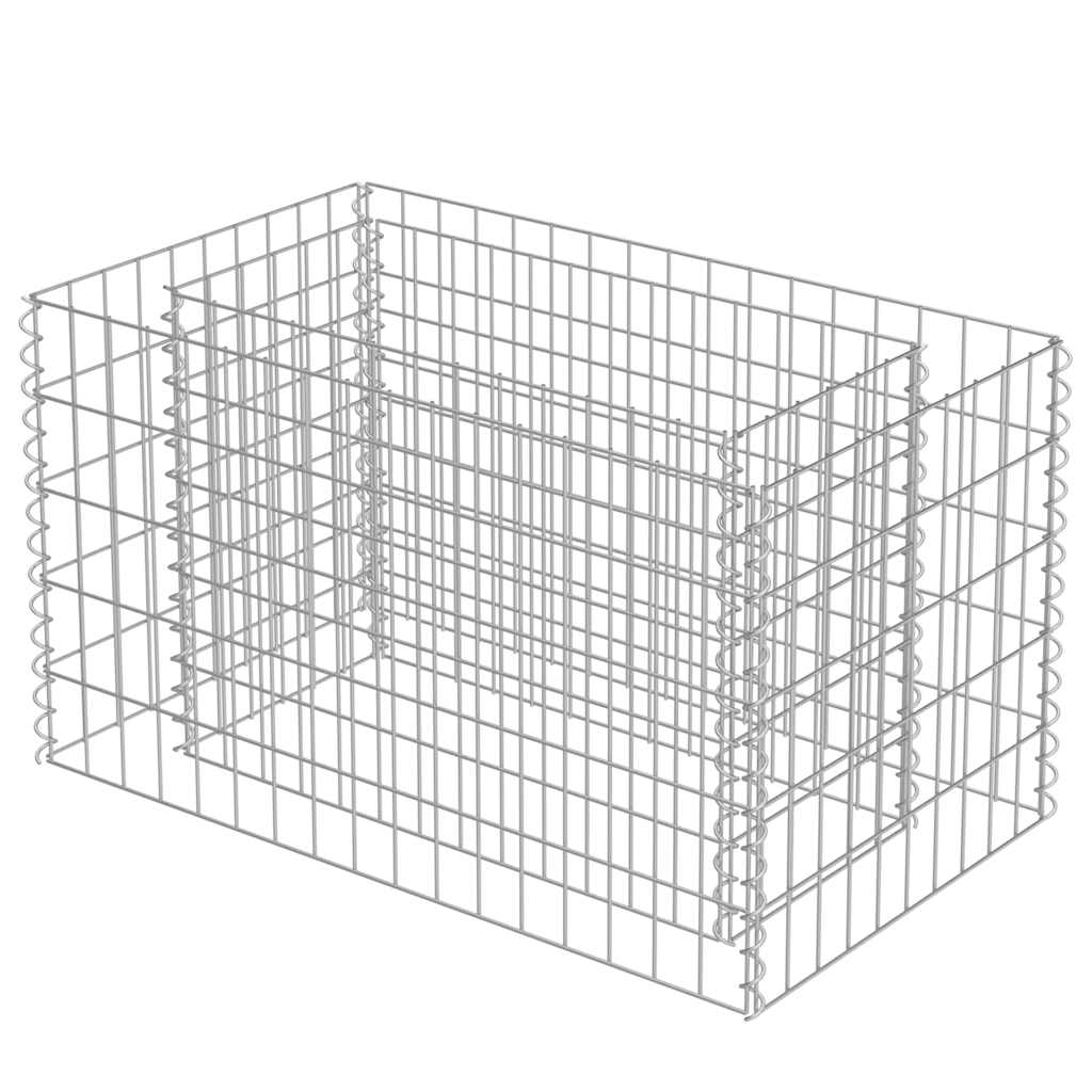 Gabionska sadilica od pocinčanog čelika 90 x 50 x 50 cm