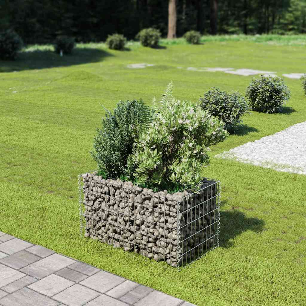 Gabionska sadilica od pocinčanog čelika 90 x 50 x 50 cm