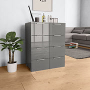 Komoda visoki sjaj siva 60 x 35 x 80 cm od konstruiranog drva