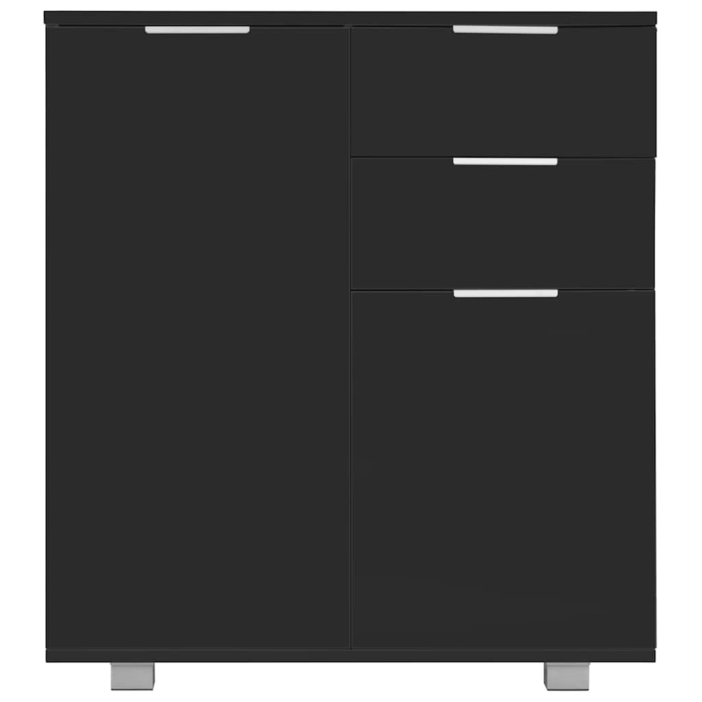 Komoda visoki sjaj crna 71x35x80 cm od konstruiranog drva