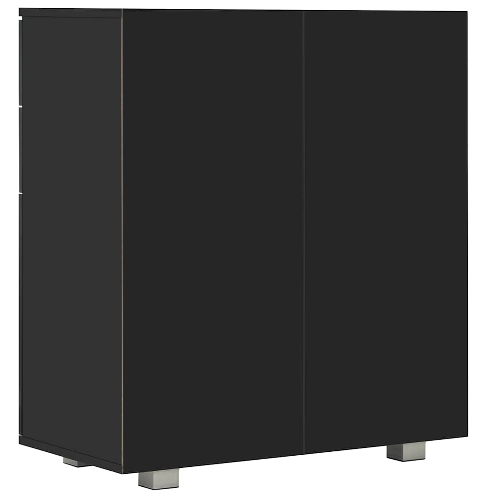 Komoda visoki sjaj crna 71x35x80 cm od konstruiranog drva