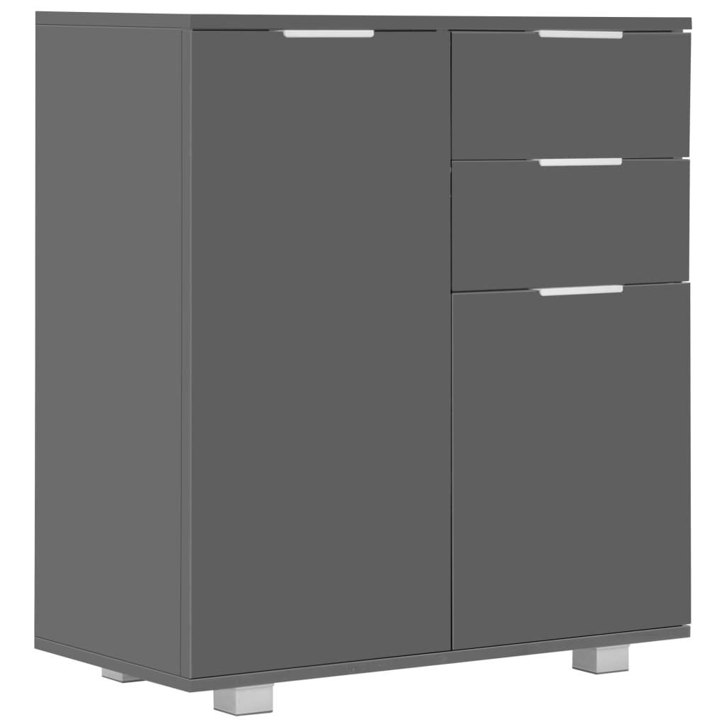 Komoda visoki sjaj siva 71x35x80 cm od konstruiranog drva