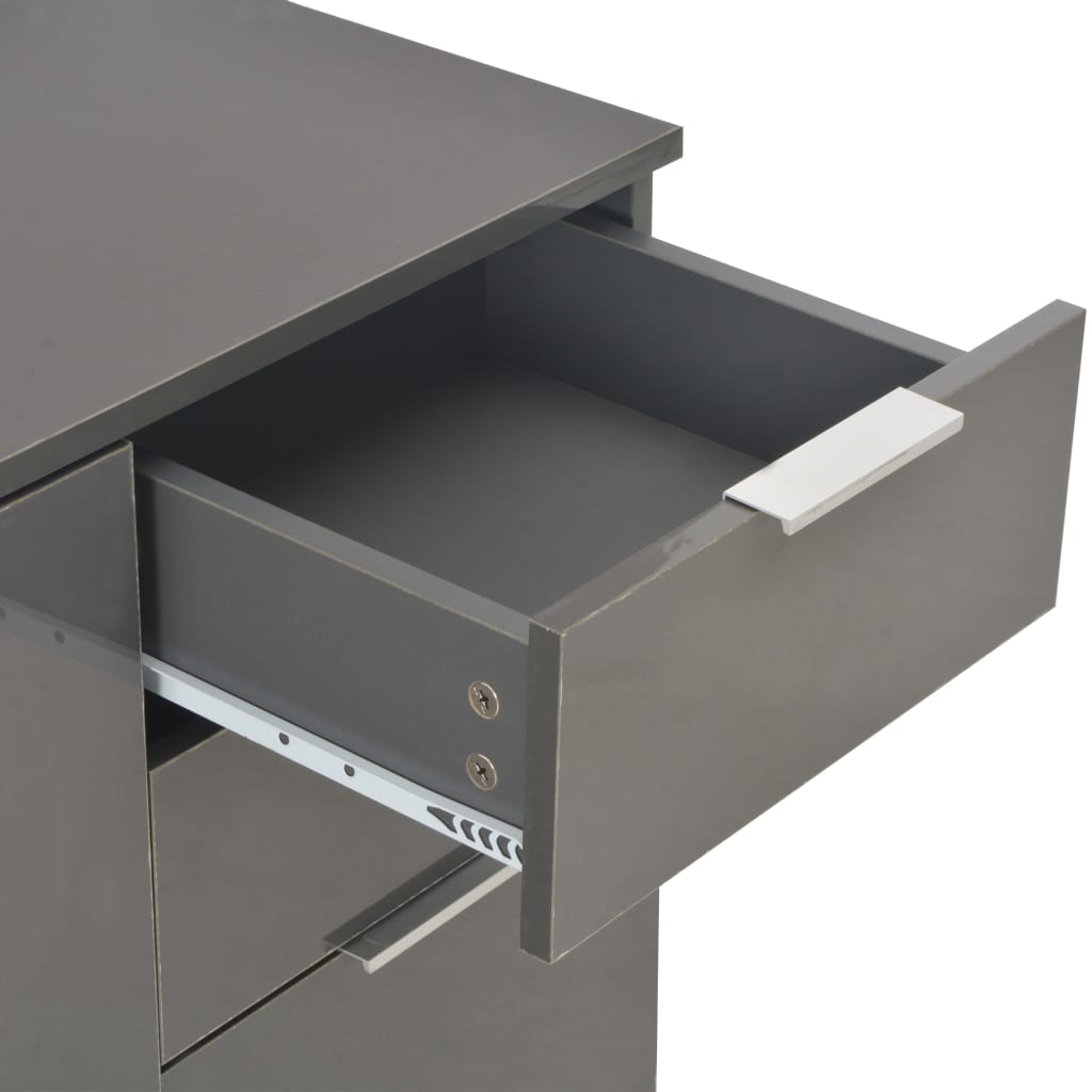 Komoda visoki sjaj siva 107x35x80,5 cm