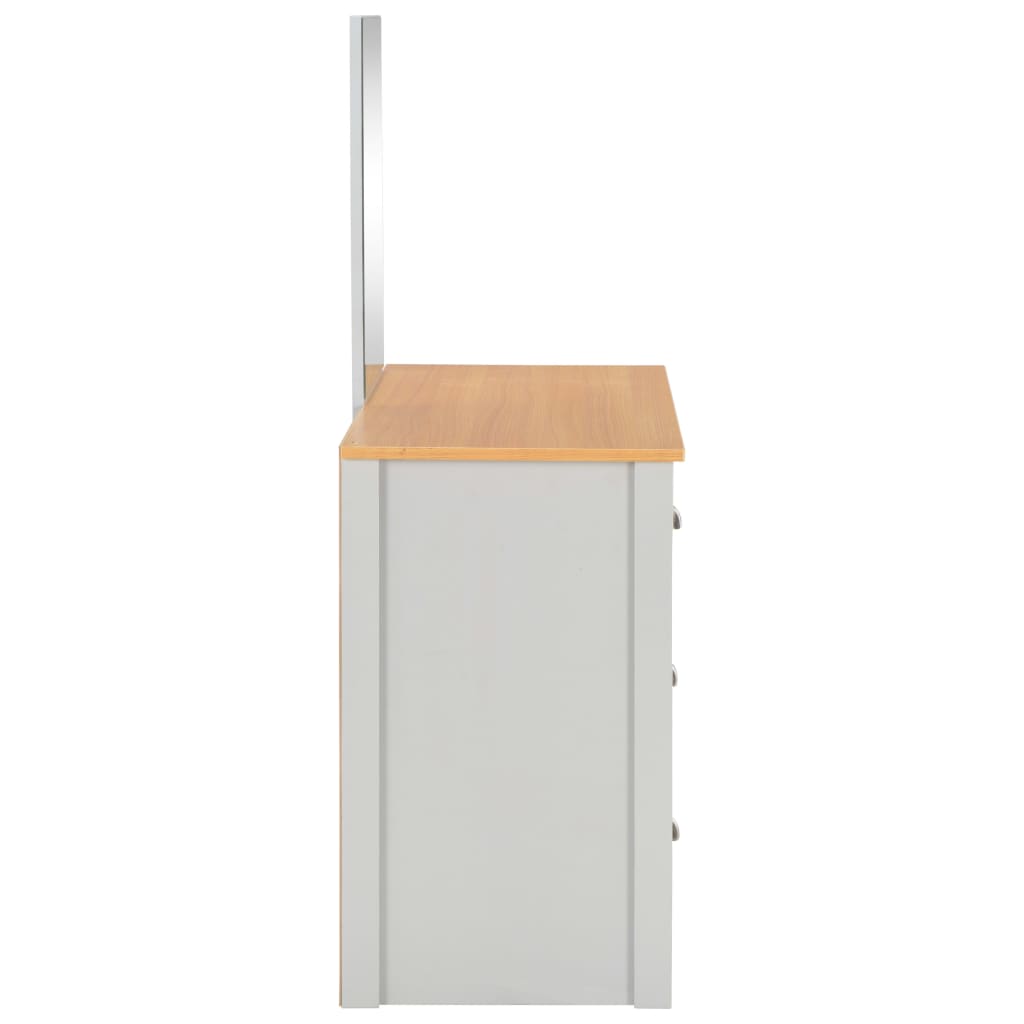 Toaletni stolić s ogledalom i stolcem sivi 104 x 45 x 131 cm
