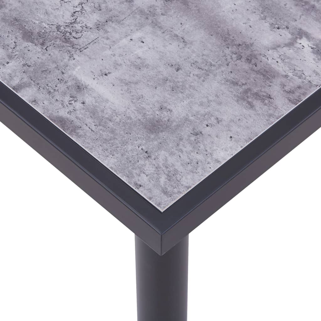 Blagovaonski stol crni i siva boja betona 200 x 100 x 75 cm MDF