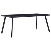 Blagovaonski stol crni 160 x 80 x 75 cm od kaljenog stakla