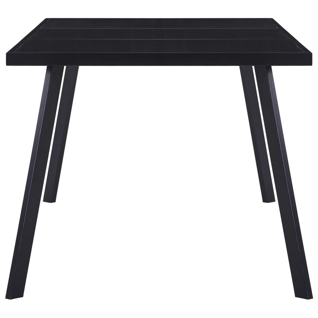Blagovaonski stol crni 160 x 80 x 75 cm od kaljenog stakla