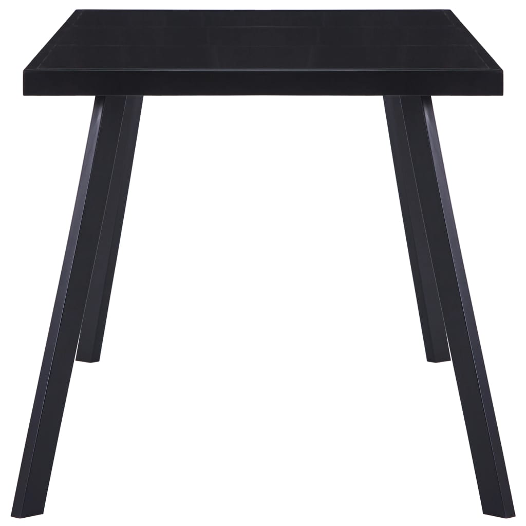Blagovaonski stol crni 180 x 90 x 75 cm od kaljenog stakla