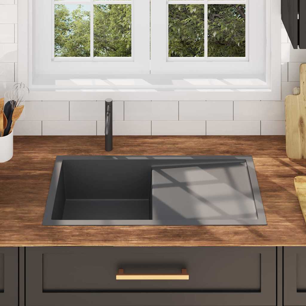 Ručno rađeni kuhinjski sudoper od nehrđajućeg čelika crni