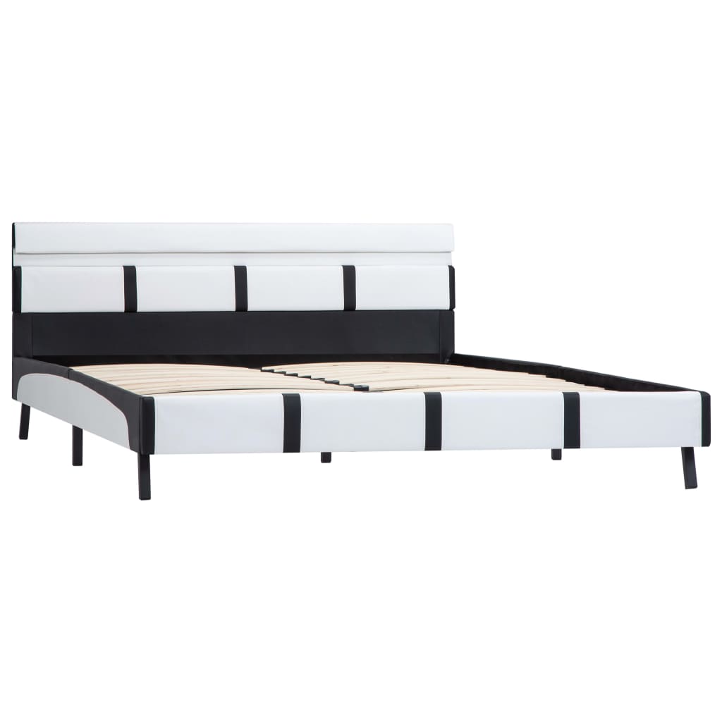 Okvir za krevet od umjetne kože LED bijeli 160 x 200 cm