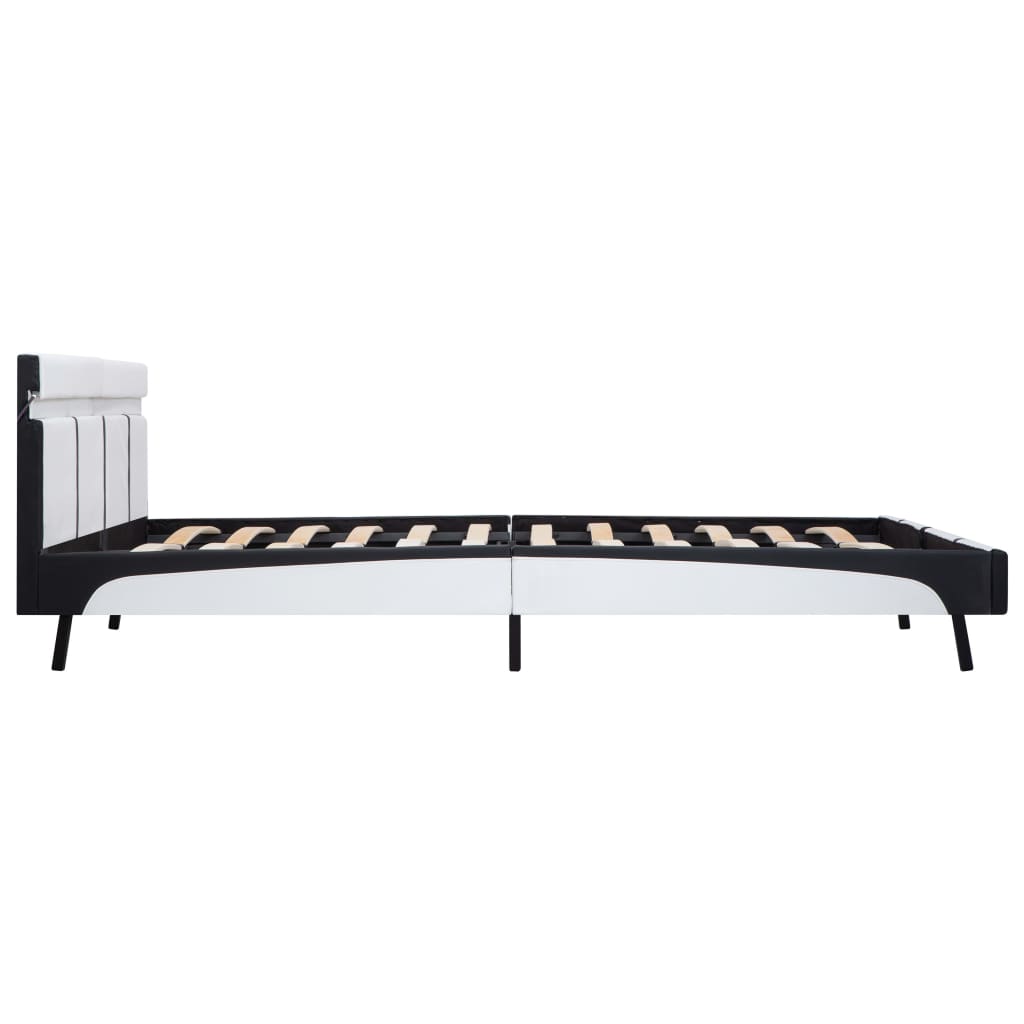 Okvir za krevet od umjetne kože LED bijeli 180 x 200 cm