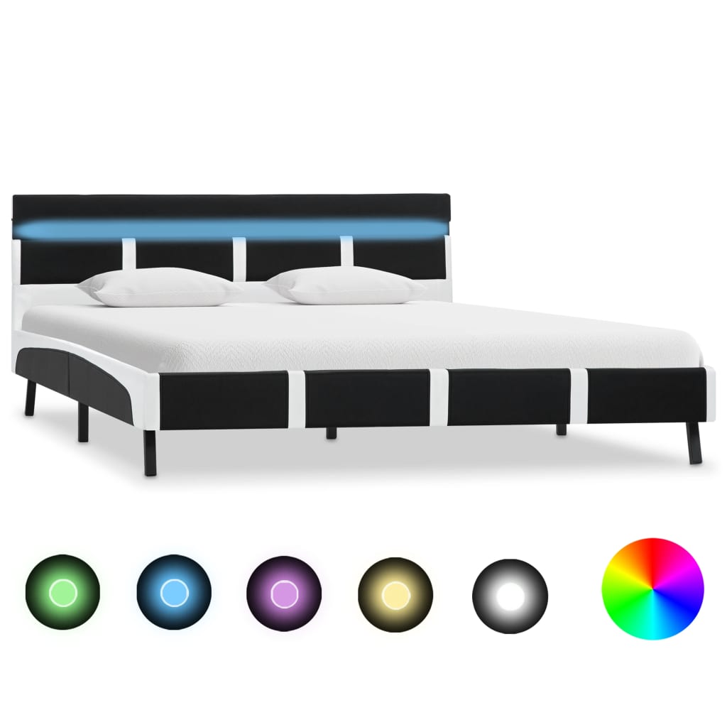 Okvir za krevet od umjetne kože s LED svjetlom crni 120x200 cm