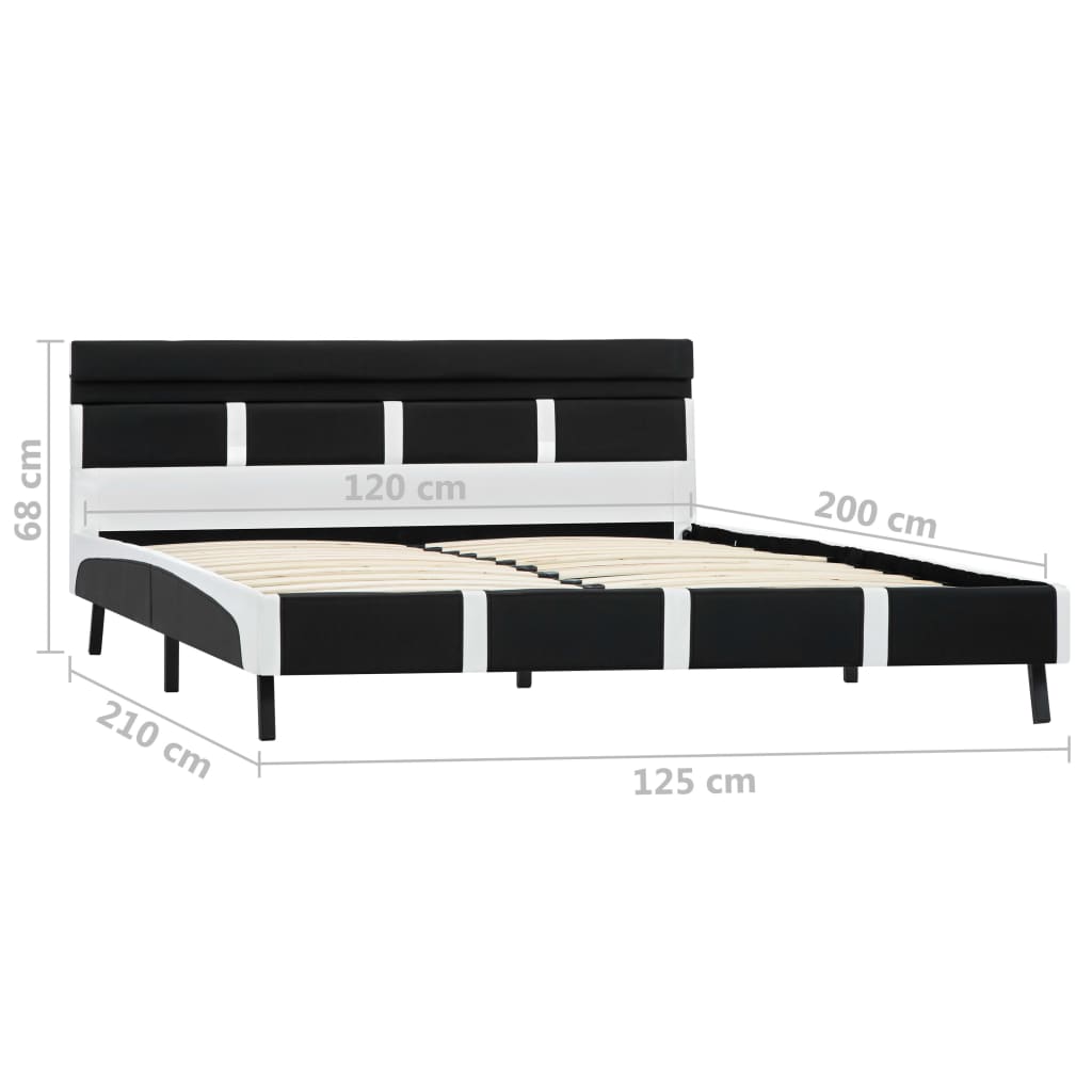 Okvir za krevet od umjetne kože s LED svjetlom crni 120x200 cm