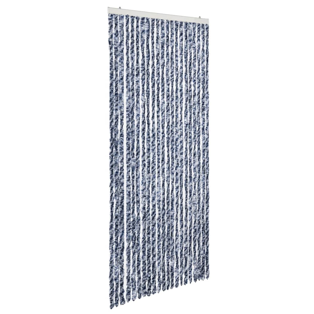 Zastor protiv insekata plavo-bijelo-srebrni 90 x 220 cm šenil
