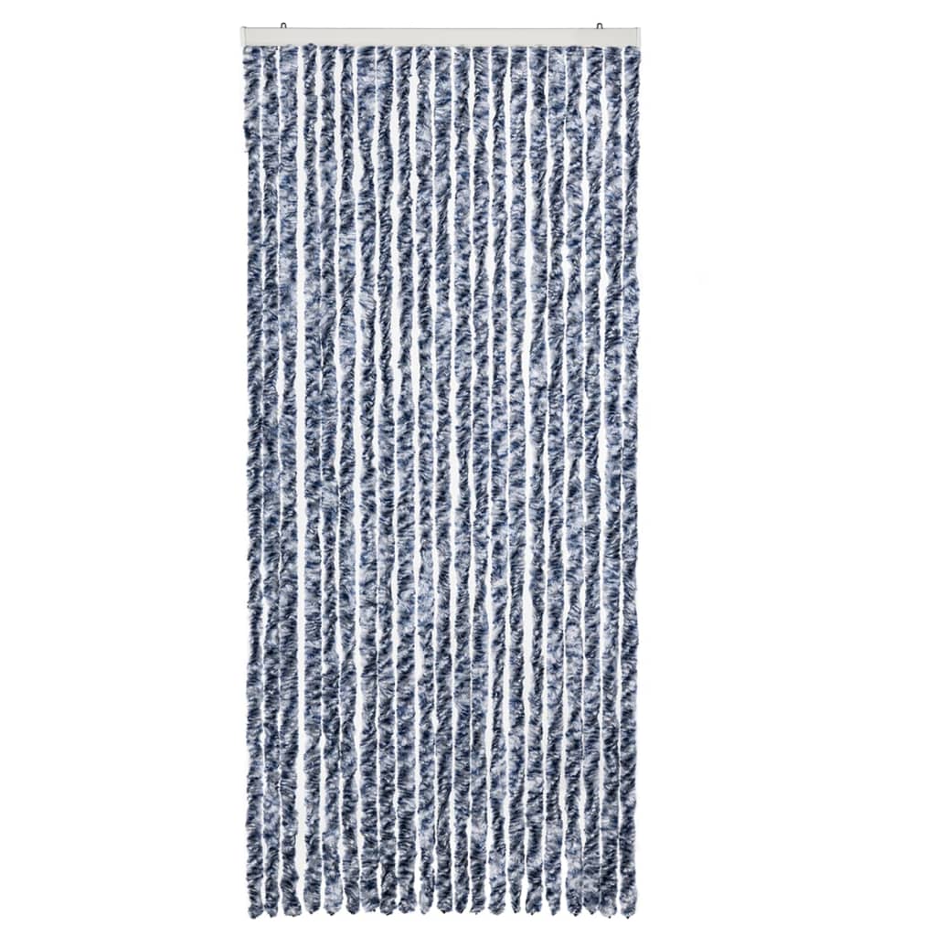 Zastor protiv insekata plavo-bijelo-srebrni 90 x 220 cm šenil