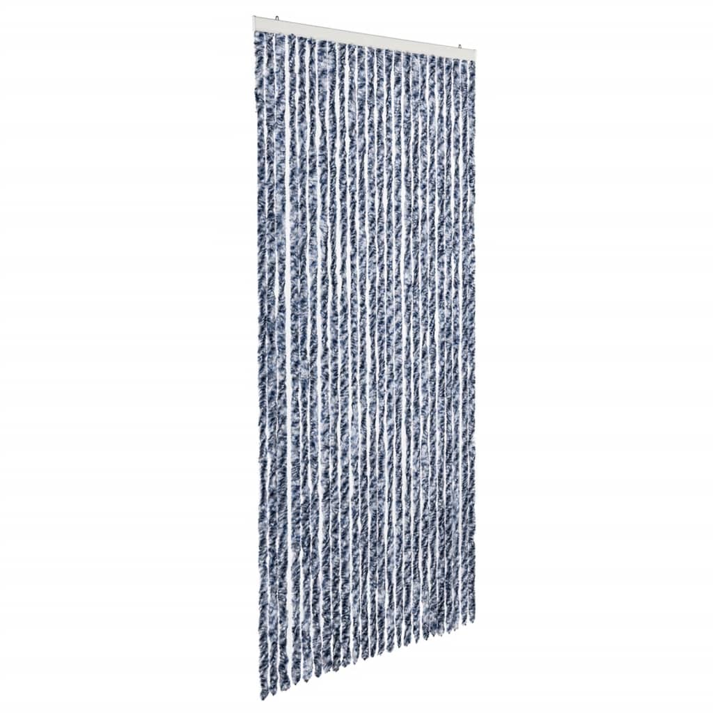 Zastor protiv insekata plavo-bijelo-srebrni 100 x 220 cm šenil