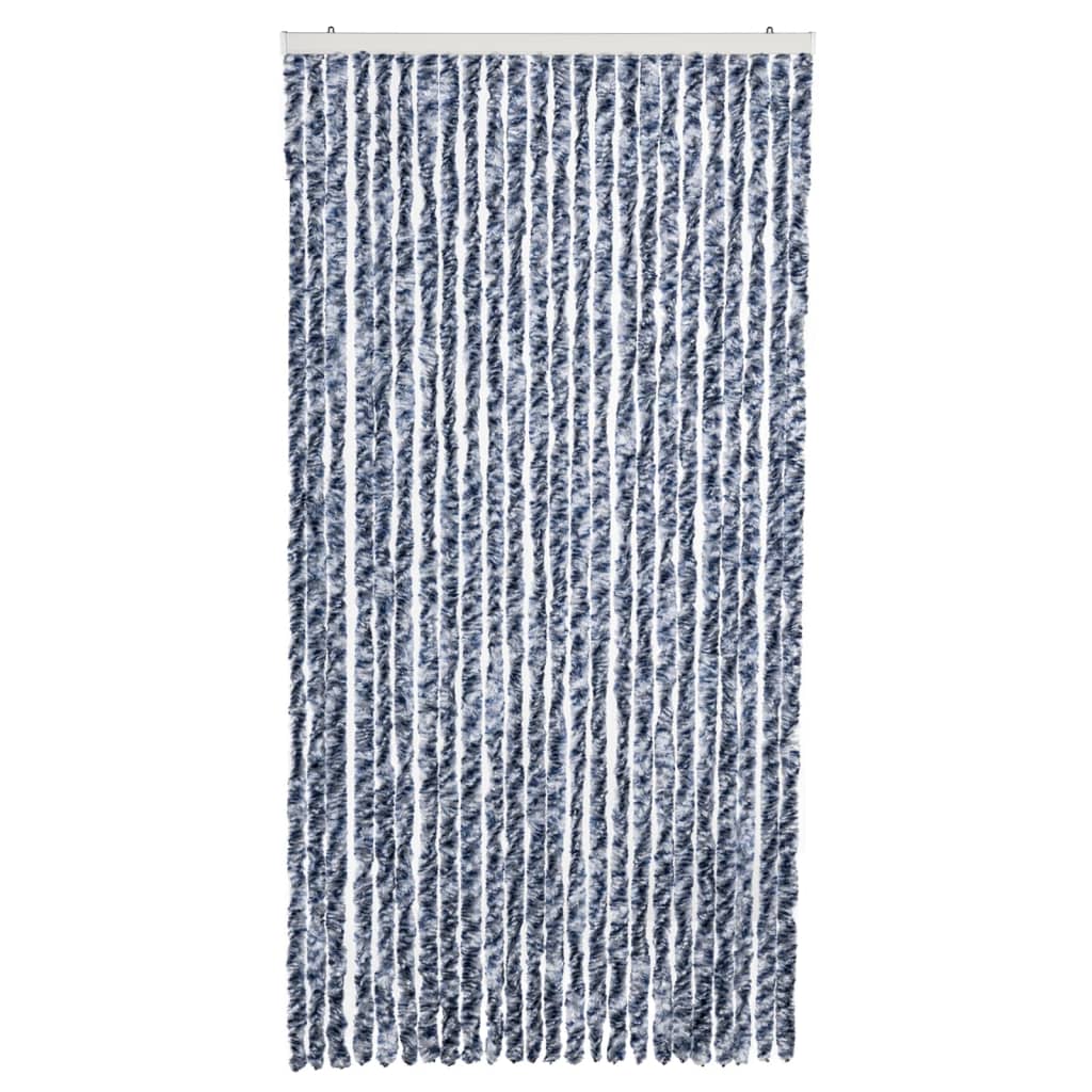 Zastor protiv insekata plavo-bijelo-srebrni 100 x 220 cm šenil