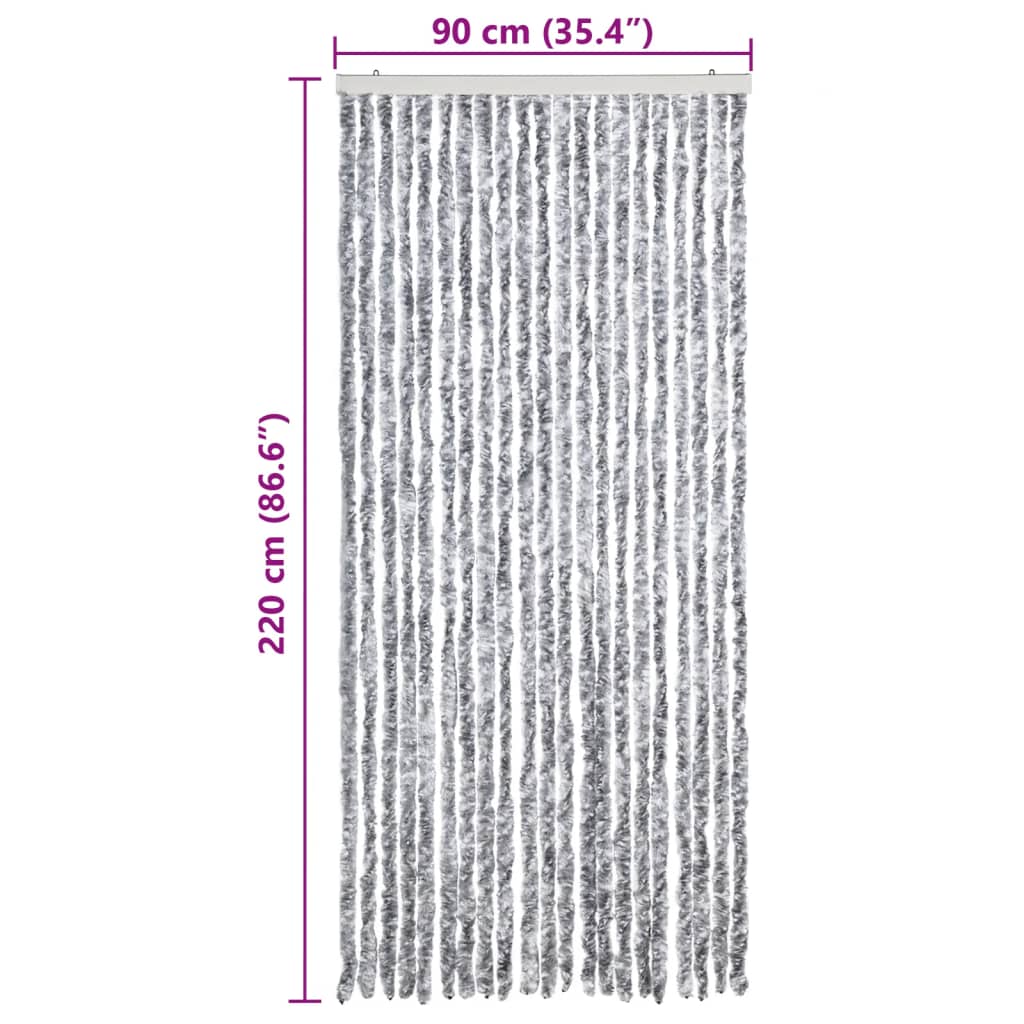 Zastor protiv insekata sivo-bijeli 90 x 220 cm šenil