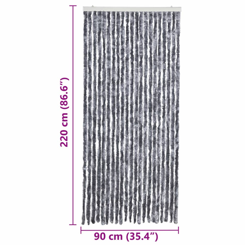 Zastor protiv insekata srebrni 90 x 220 cm šenil