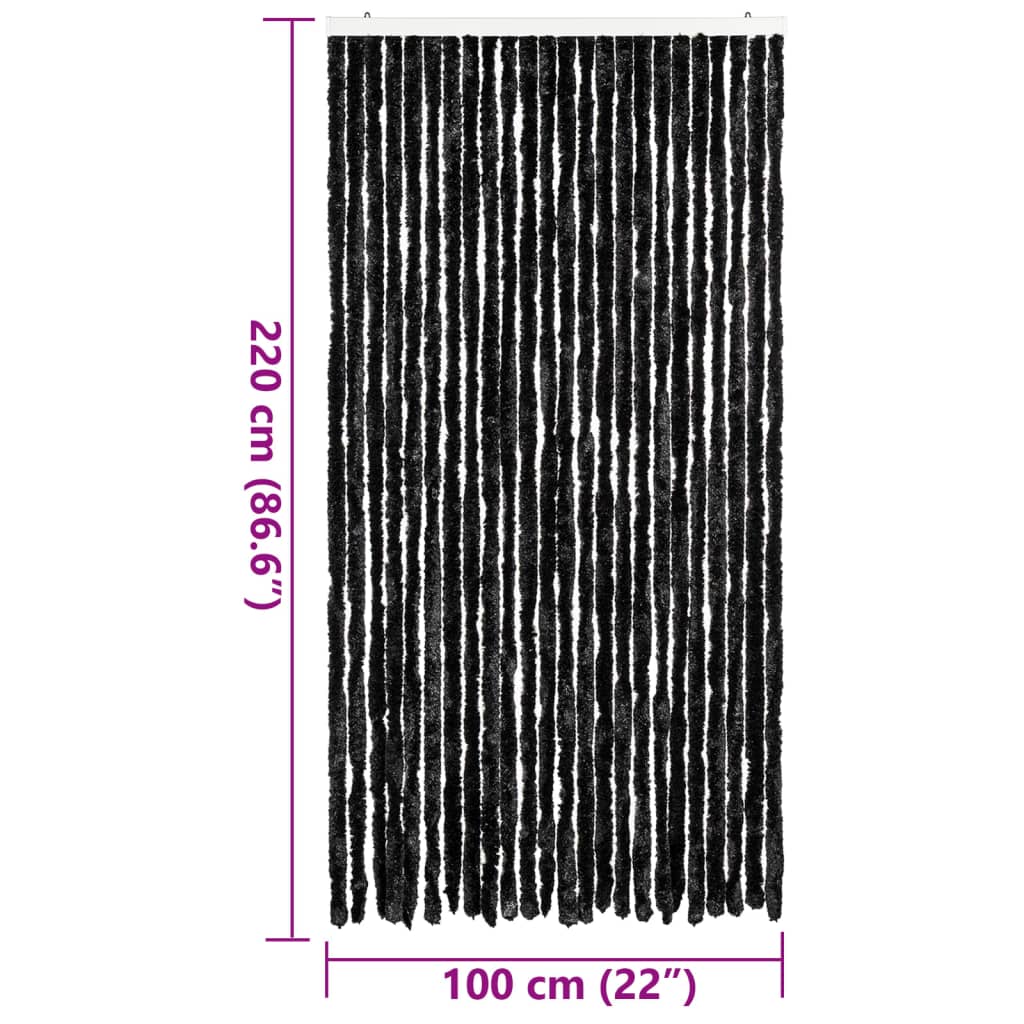 Zastor protiv insekata antracit 100 x 220 cm šenil