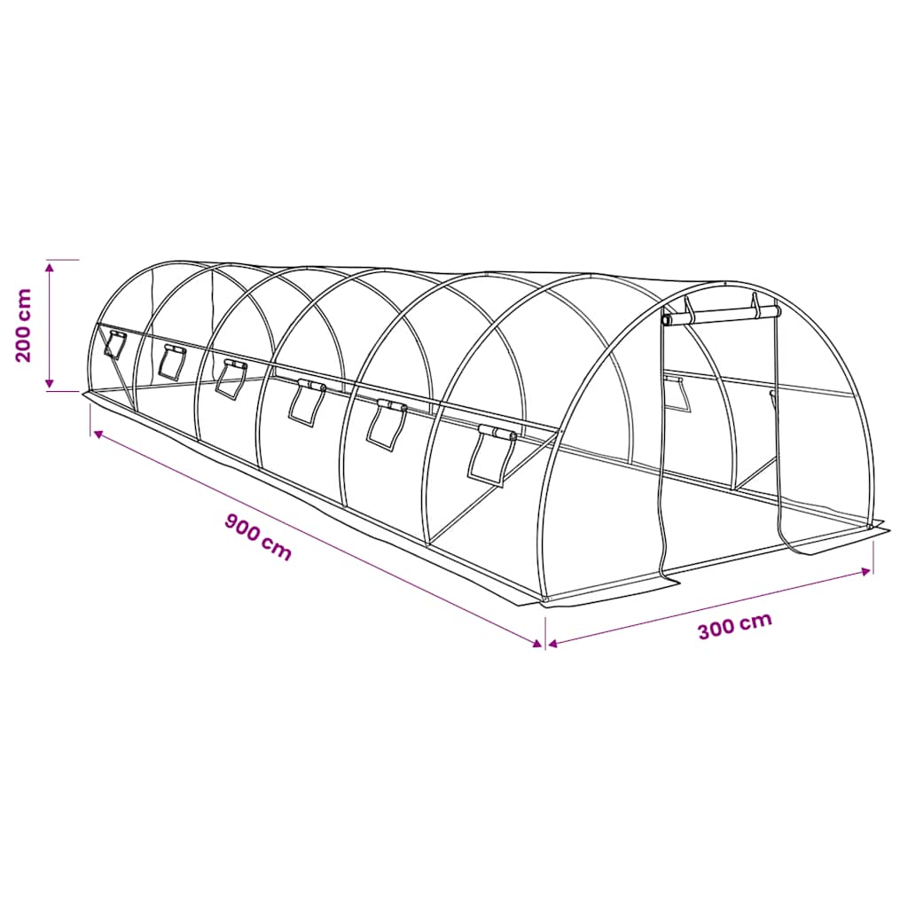 Plastenik 27 m² 900 x 300 x 200 cm