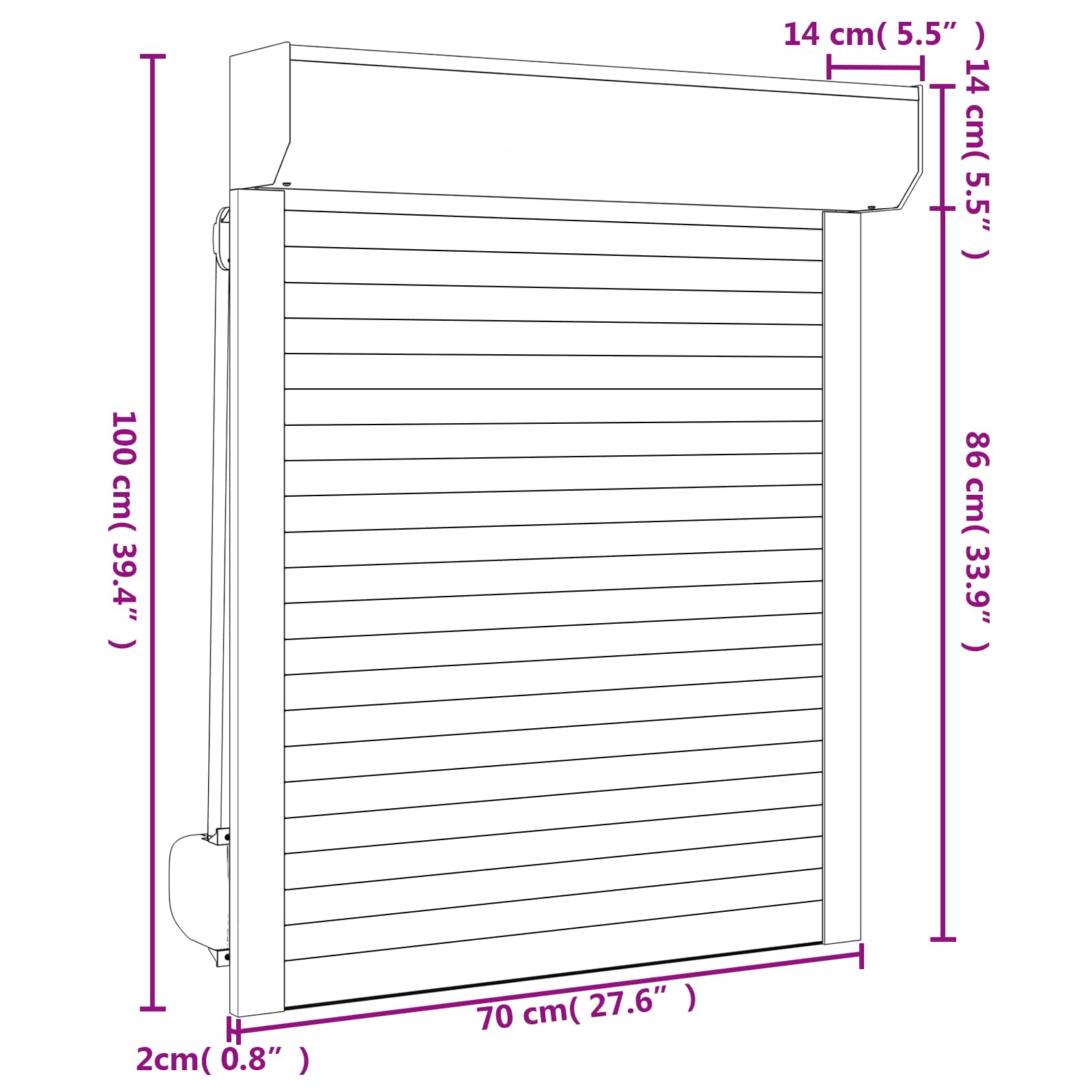 Roletna Antracit 70 x 100 cm Aluminij i poliuretan