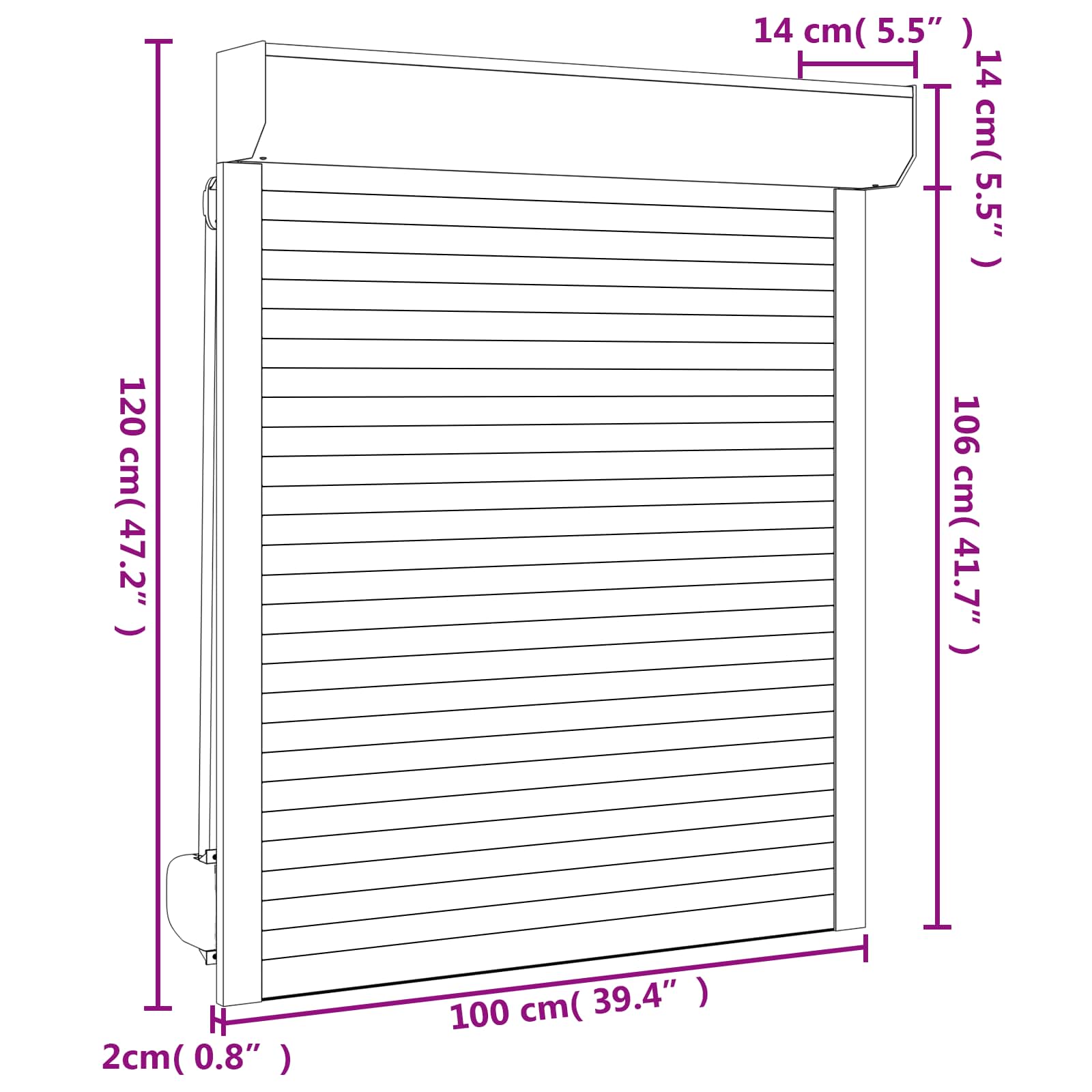 Roletna Antracit 100 x 120 cm Aluminij i poliuretan