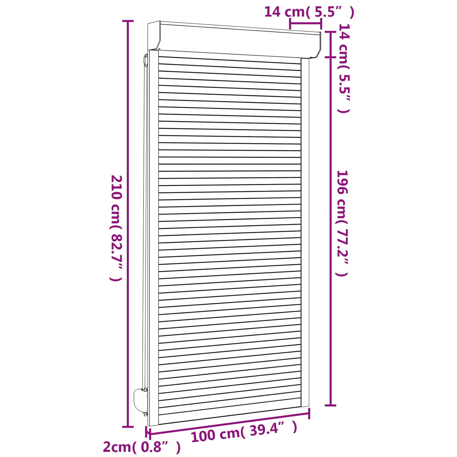 Roletna Antracit 100 x 210 cm Aluminij i poliuretan