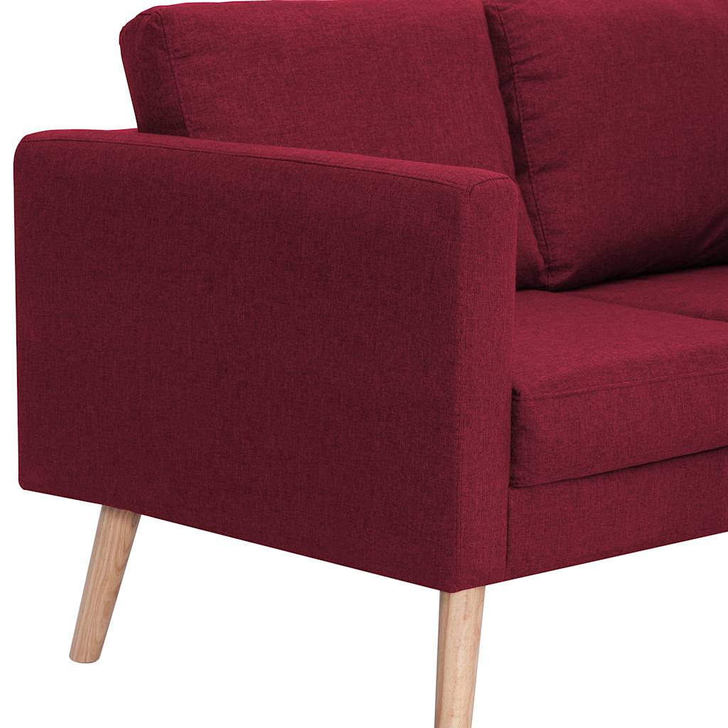 2-dijelni set sofa od tkanine crvena boja vina