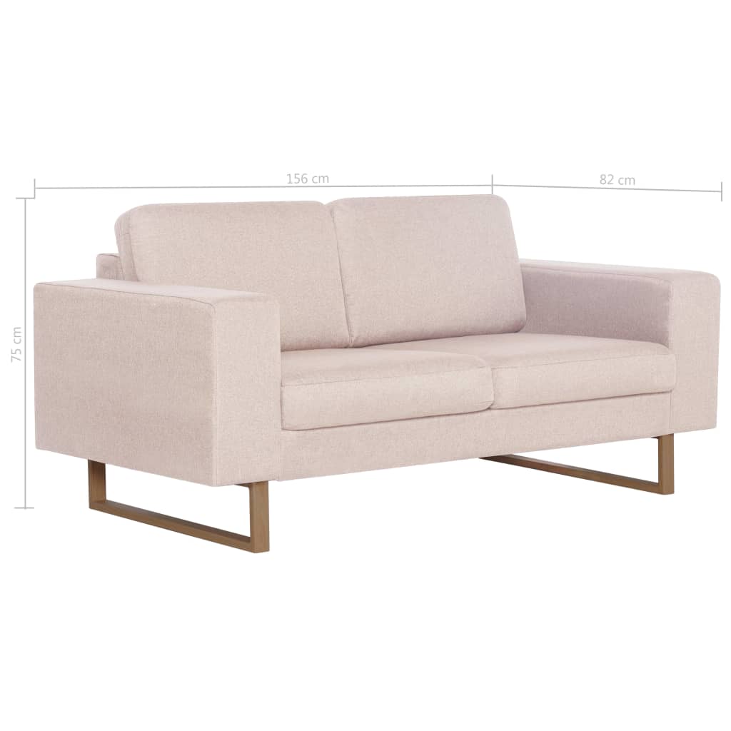2-dijelni set sofa od tkanine krem