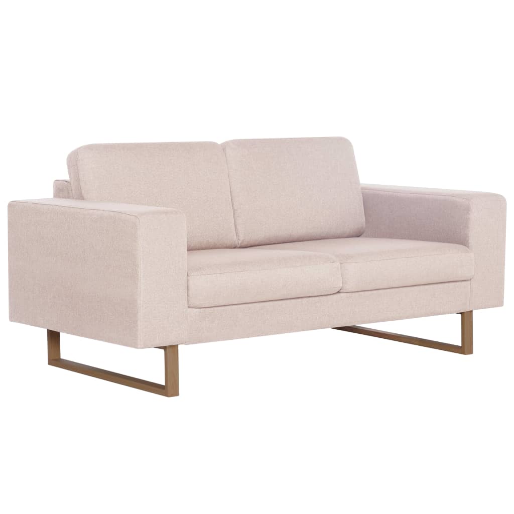 2-dijelni set sofa od tkanine krem