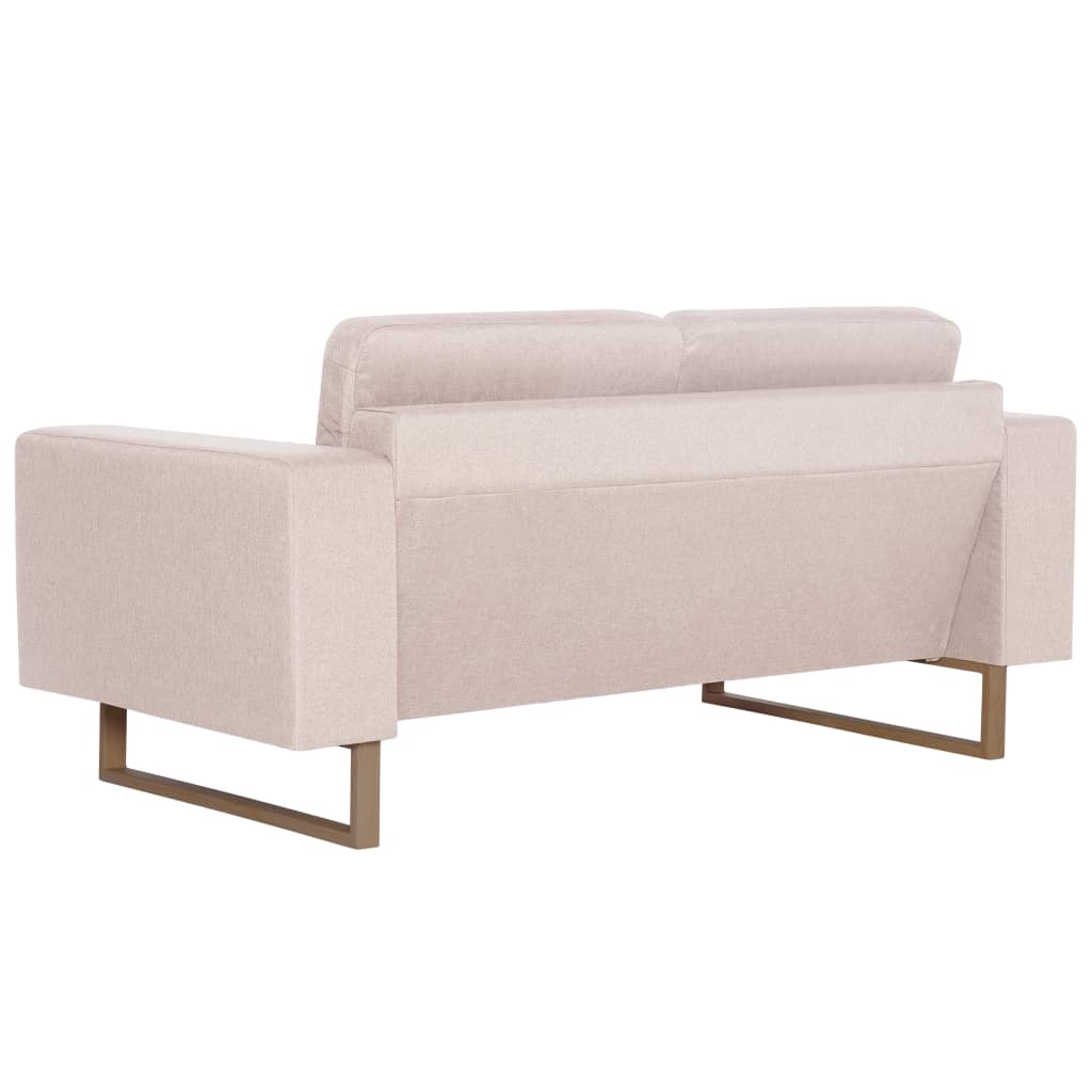 2-dijelni set sofa od tkanine krem