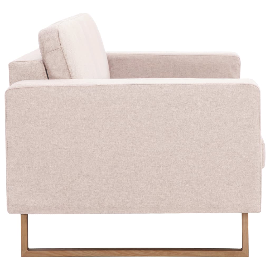2-dijelni set sofa od tkanine krem