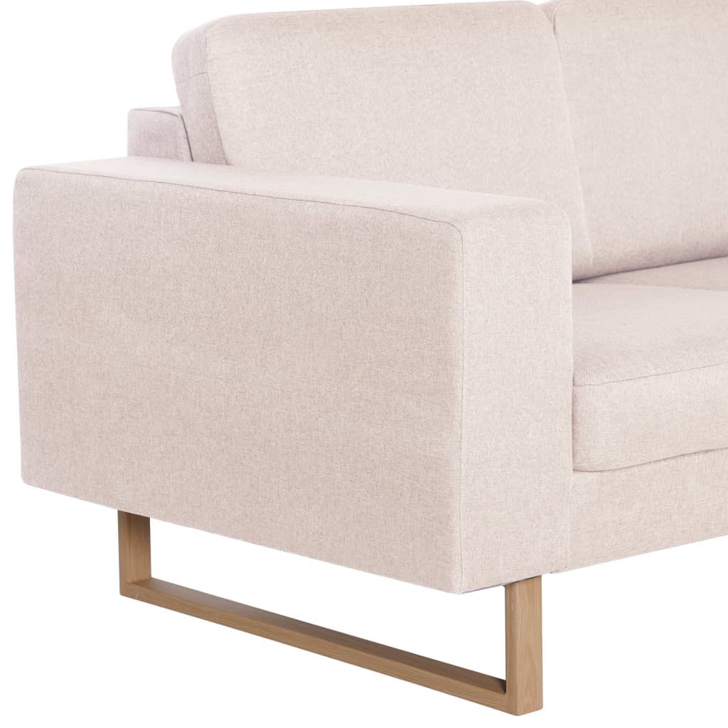 2-dijelni set sofa od tkanine krem