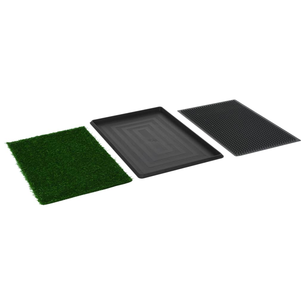 Toaleti za ljubimce s pladnjem i travom 2 kom zeleni 76x51x3 cm
