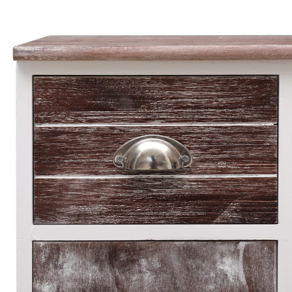 Komoda s 10 ladica smeđa 113 x 30 x 79 cm drvena
