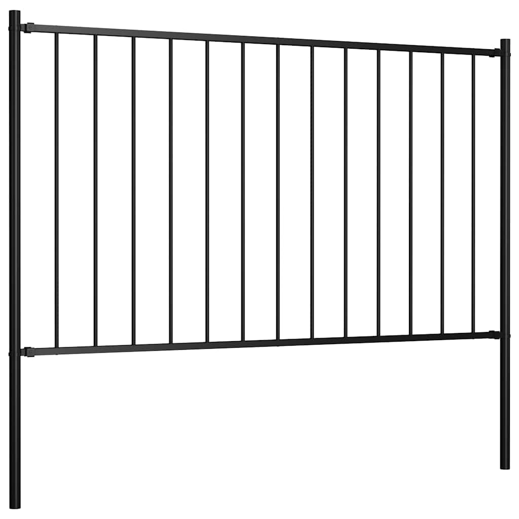Ogradni panel Woerden sa stupovima čelik 1,7x0,75 m Crni