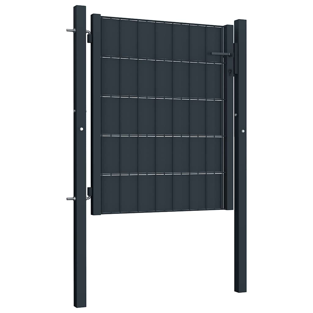 Vrata za ogradu PVC i čelik 100x100 cm Antracit