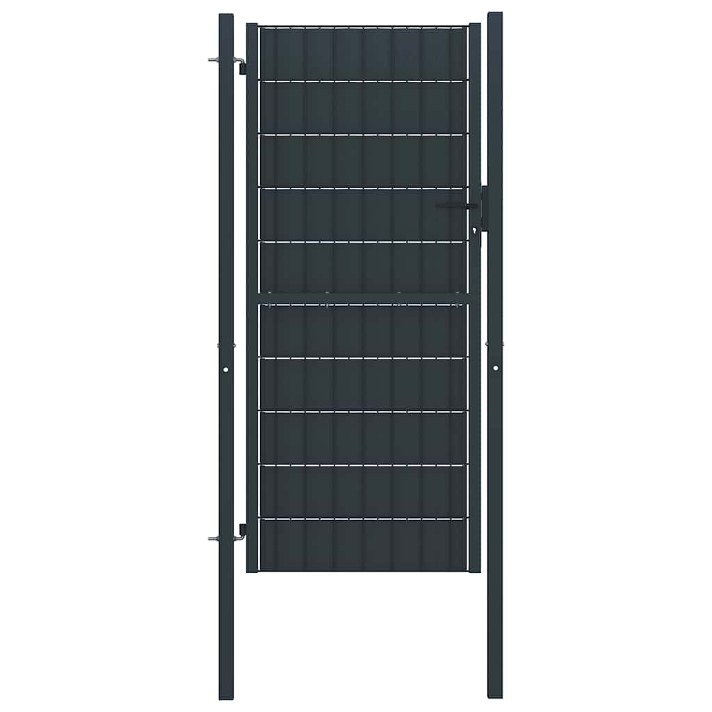 Vrata za ogradu PVC i čelik 100x124 cm antracit boje