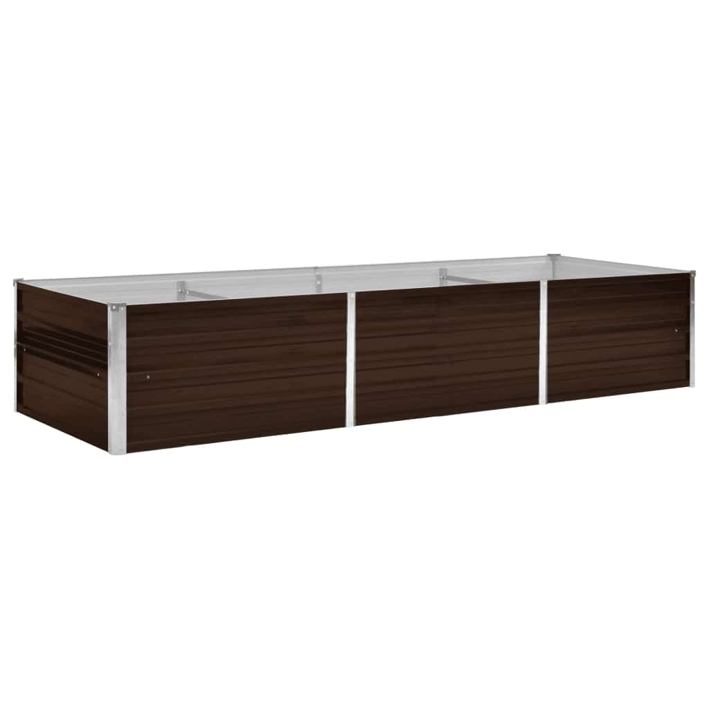Povišena vrtna gredica smeđa 240 x 80 x 45 cm pocinčani čelik