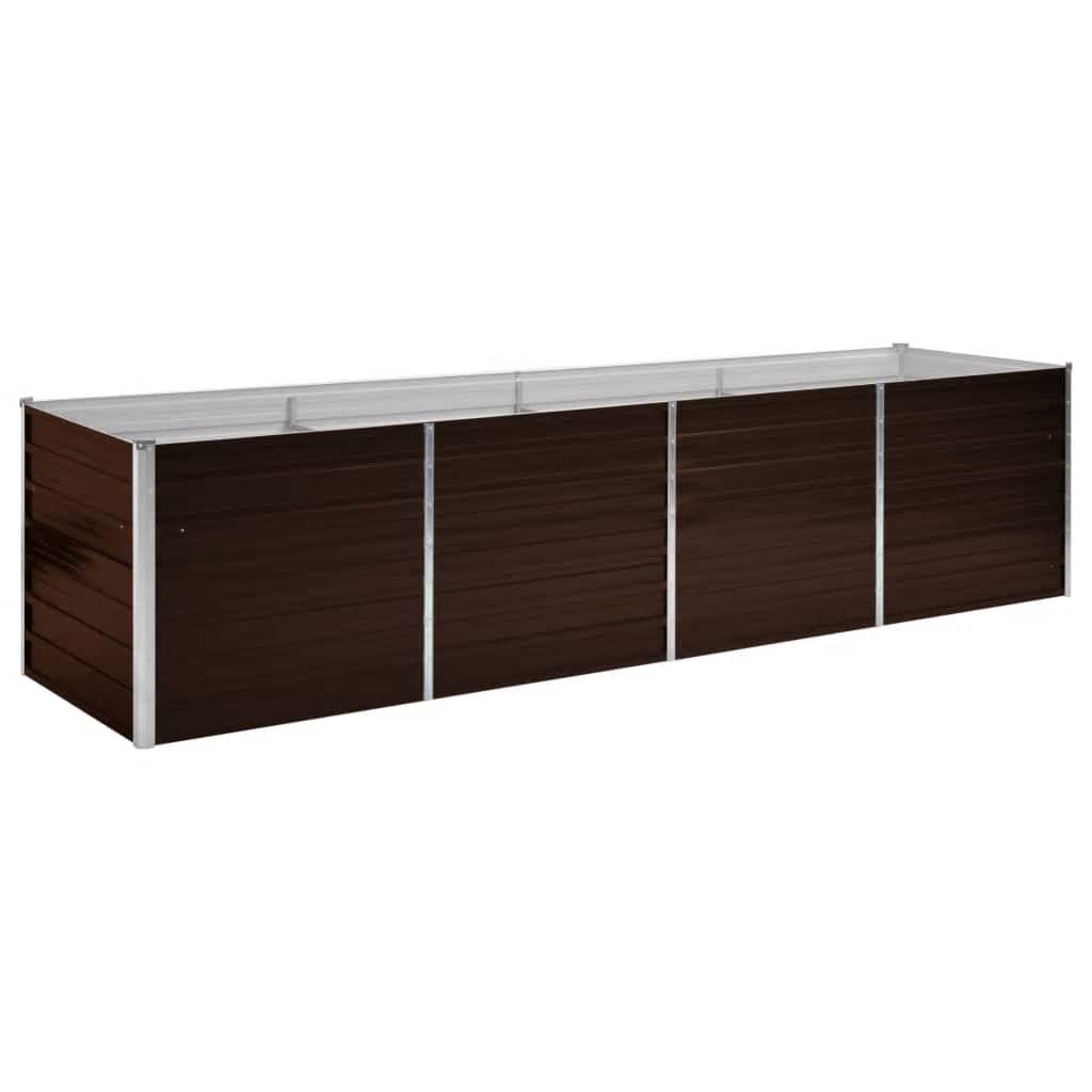 Povišena vrtna gredica smeđa 320 x 80 x 77 cm pocinčani čelik