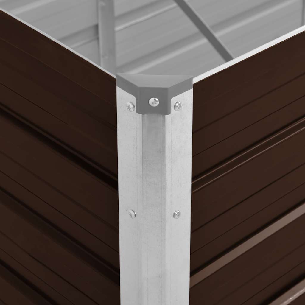 Povišena vrtna gredica smeđa 320 x 80 x 77 cm pocinčani čelik